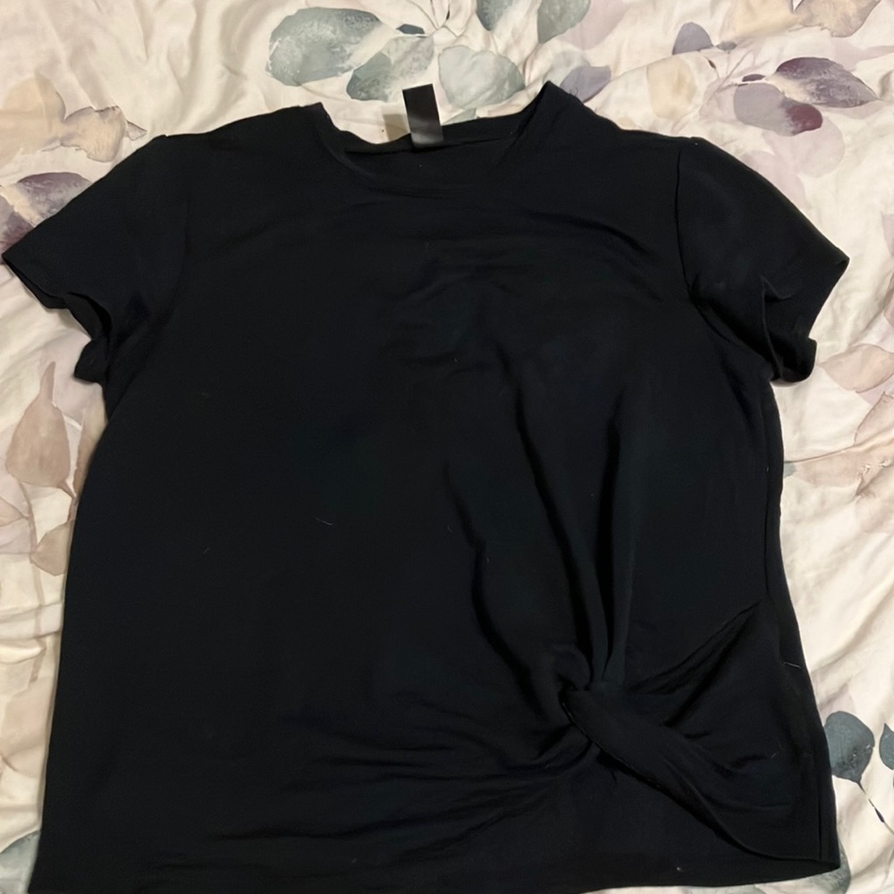Black Skechers active wear twist front shirt
